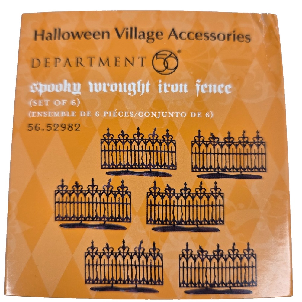 Department 56 Halloween Village Spooky Wrought Iron Fence Set 6 56.52982 2001